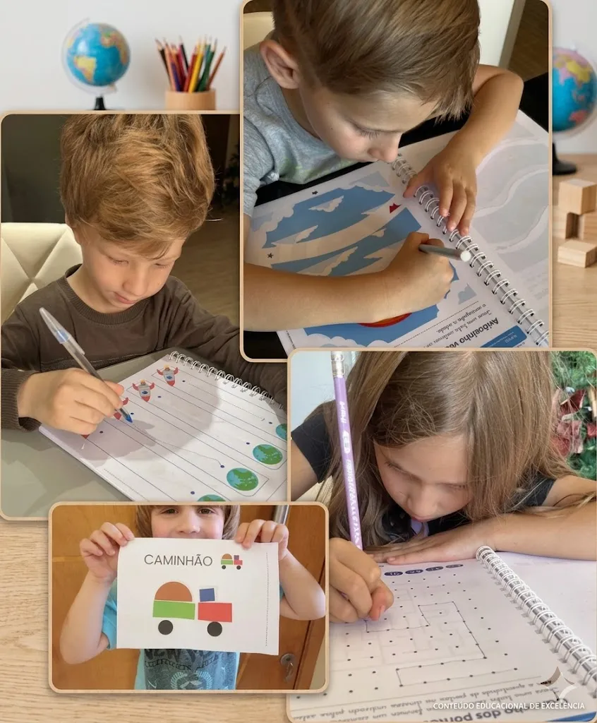 Crianças fazendo as atividades cerebrais